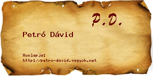 Petró Dávid névjegykártya