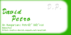 david petro business card